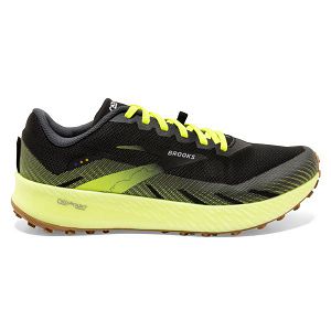 Brooks Catamount Trail Running Shoes - Mens, Black/Yellow/Brown | IE-HYU348791